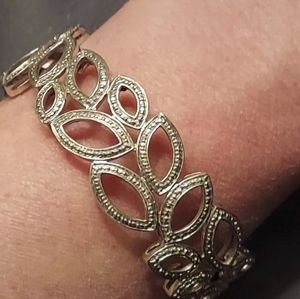Silver leaf bracelet